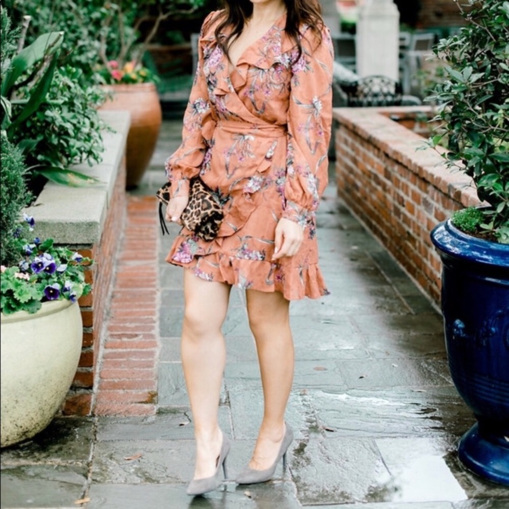 Leith Capey Coral Wrap Dress Nordstrom S Small